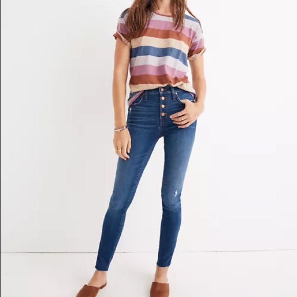 Madewell 10" High-Rise Skinny Jeans in Hanna Wash